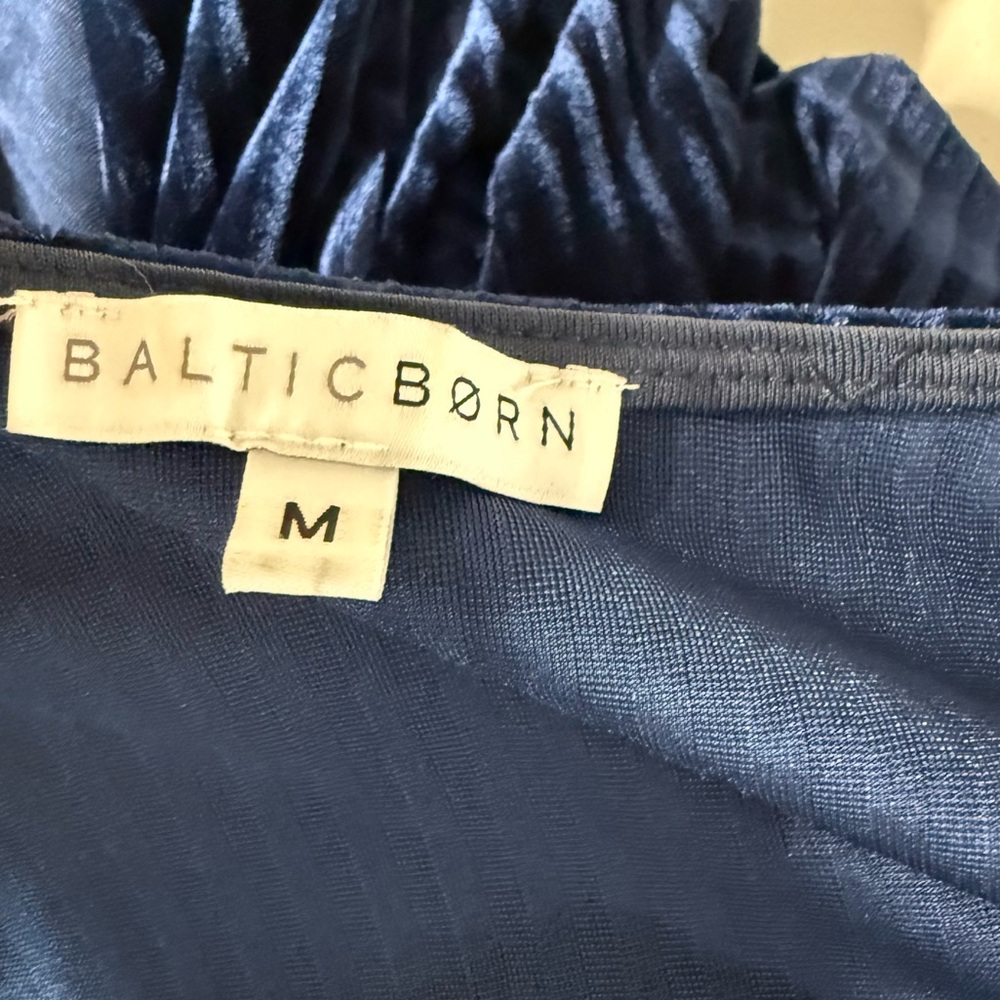 Baltic Born Navy Velvet Maxi‎ Dress Medium Wedding Party Holiday Formal - Picture 11 of 13